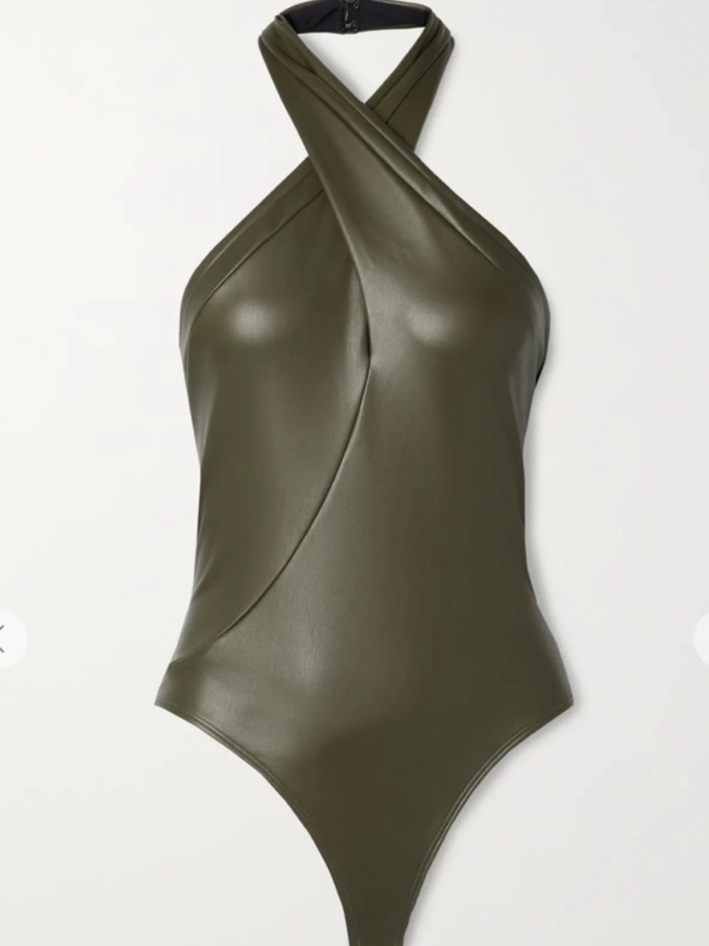 Alix NYC Oliver Faux leather Halterneck bodysuit